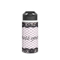 Polka Dot Lace 'Express Yourself' Stainless Steel Water Bottle