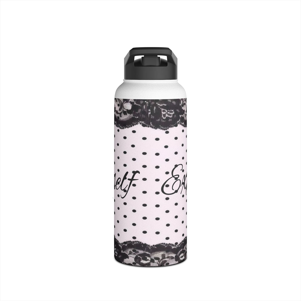 Polka Dot Lace 'Express Yourself' Stainless Steel Water Bottle