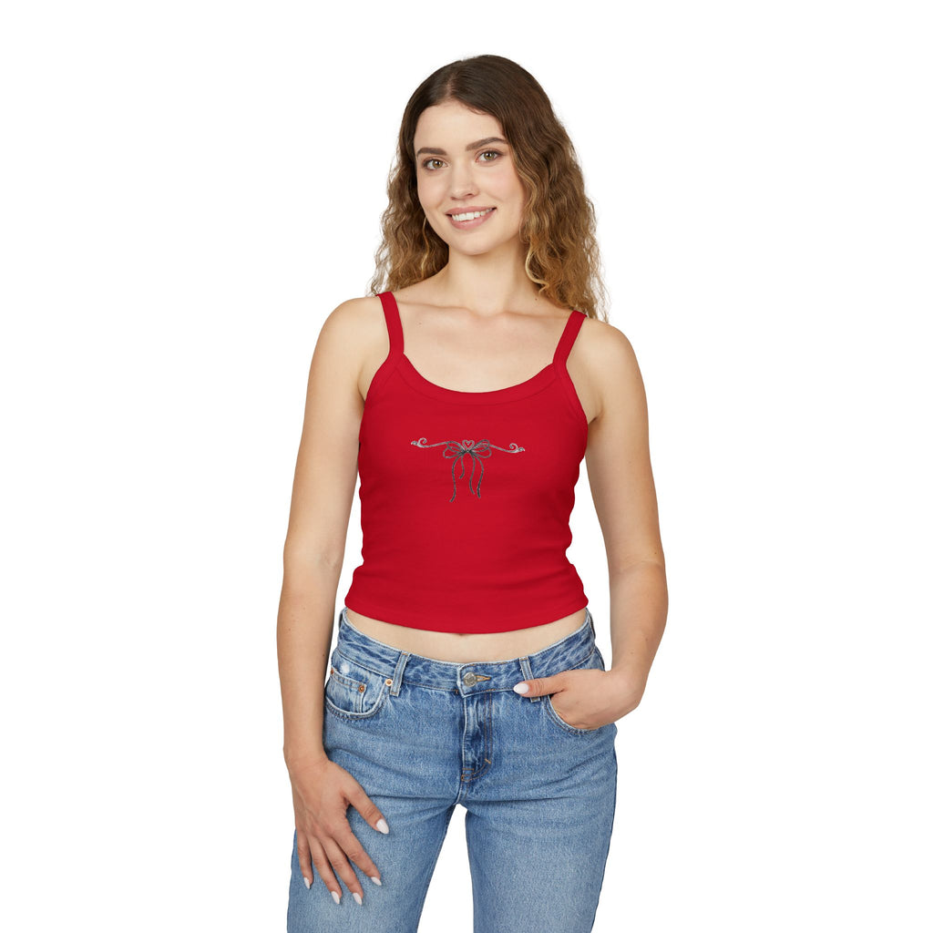 Bow Accent Spaghetti Strap Tank Top