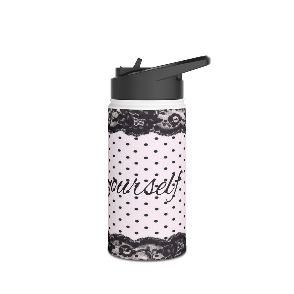 Polka Dot Lace 'Express Yourself' Stainless Steel Water Bottle