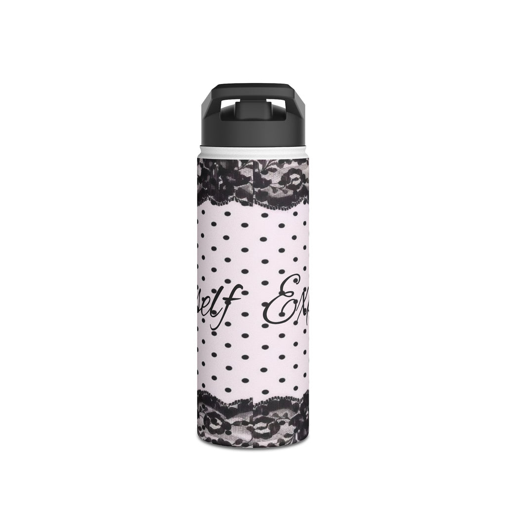 Polka Dot Lace 'Express Yourself' Stainless Steel Water Bottle