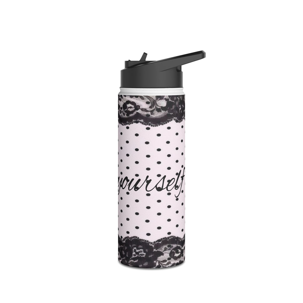 Polka Dot Lace 'Express Yourself' Stainless Steel Water Bottle