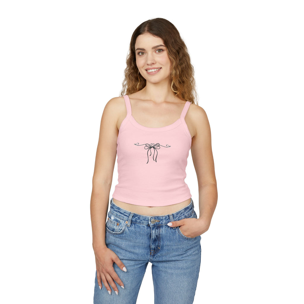 Bow Accent Spaghetti Strap Tank Top