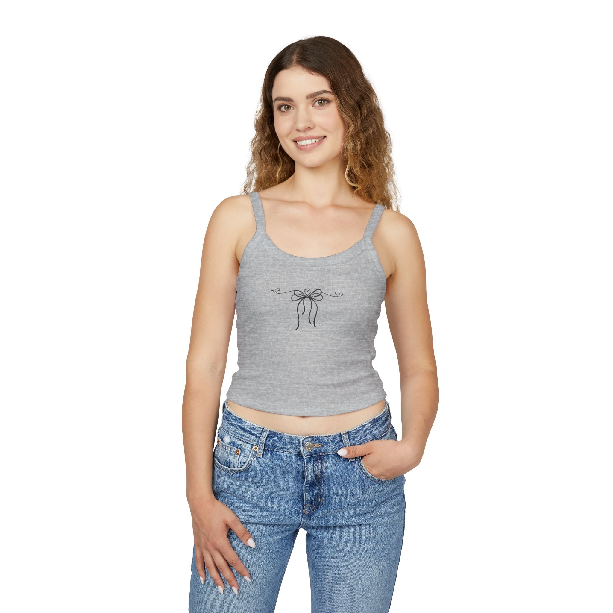 Bow Accent Spaghetti Strap Tank Top