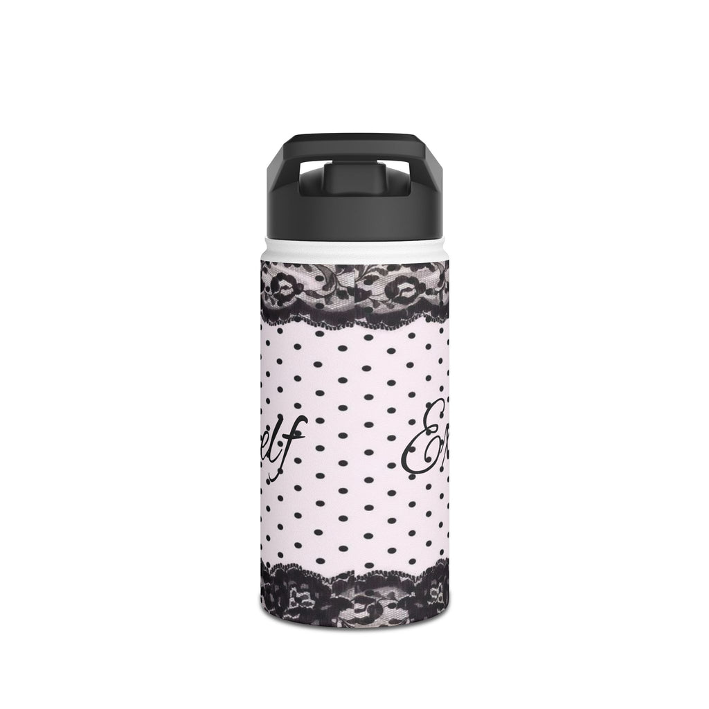 Polka Dot Lace 'Express Yourself' Stainless Steel Water Bottle