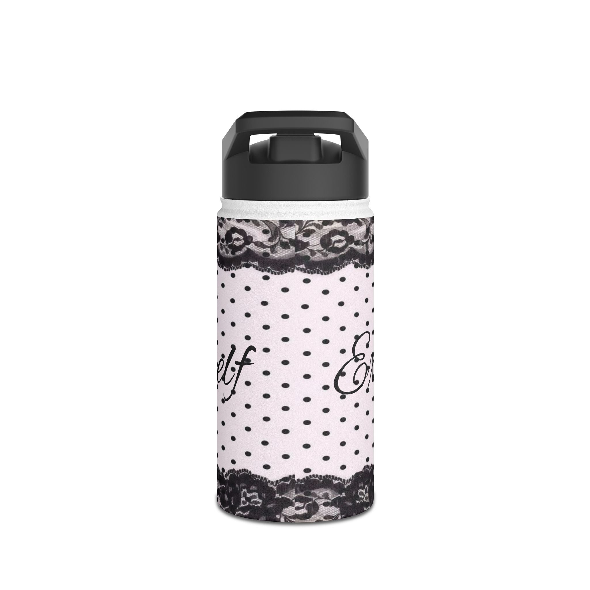 Polka Dot Lace 'Express Yourself' Stainless Steel Water Bottle